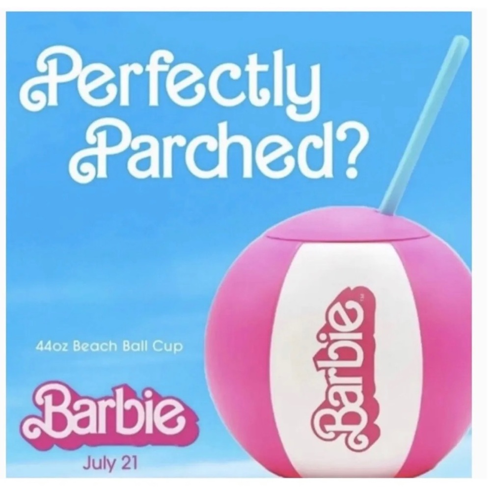 Barbie Movie 44oz Beach Ball Cup Gem